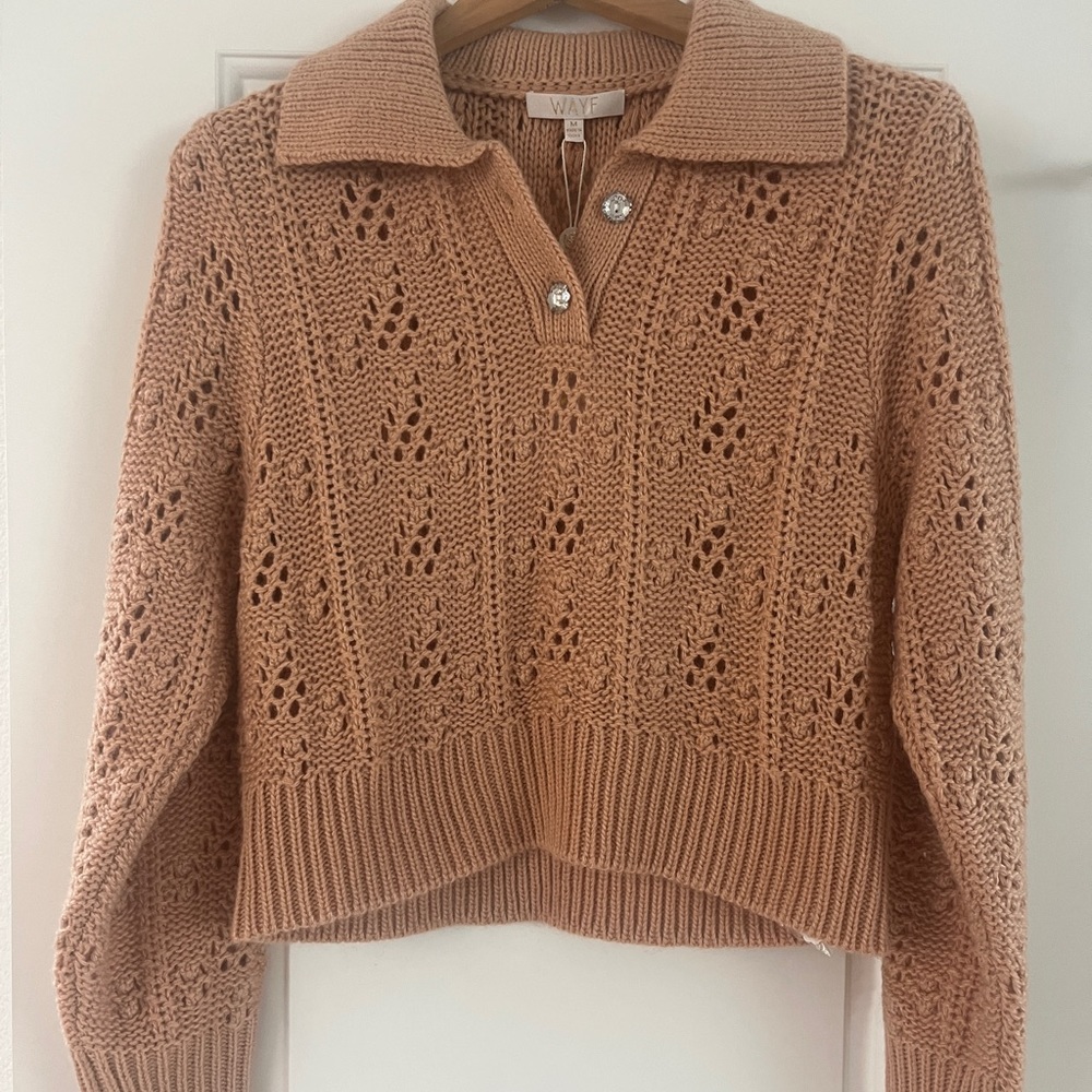 NWT WAYF Knit Collared Sweater